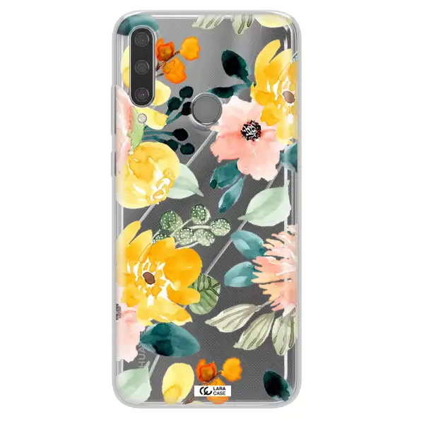 Watercolor Flowers Huawei Y6P Clear TPU Case