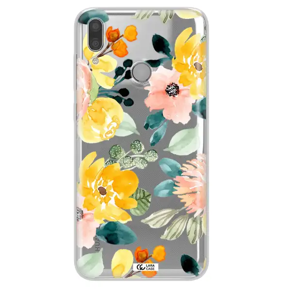 Watercolor Flowers Huawei Y7 2019 Clear TPU Case