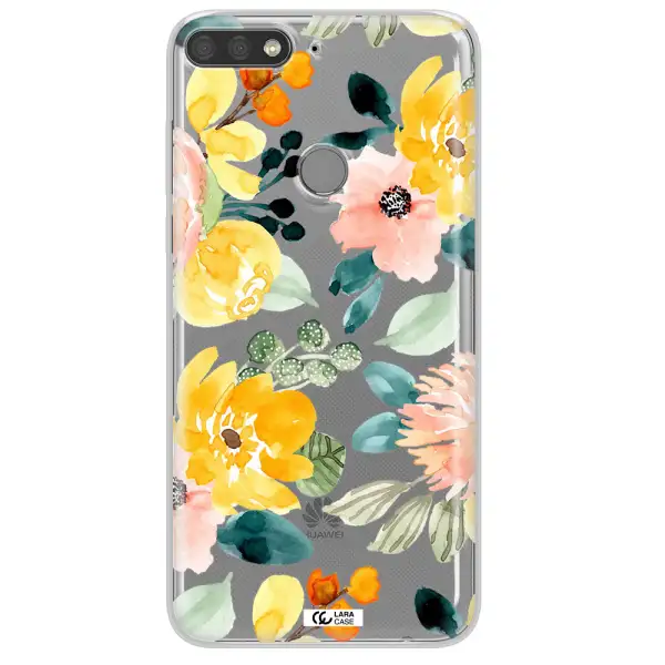 Watercolor Flowers Huawei Y7 Prime 2018 Clear TPU Case