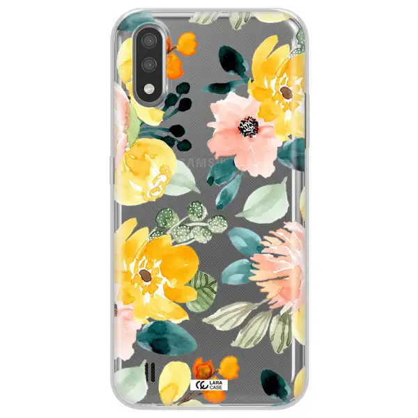Watercolor Flowers Samsung A01 Clear TPU Case