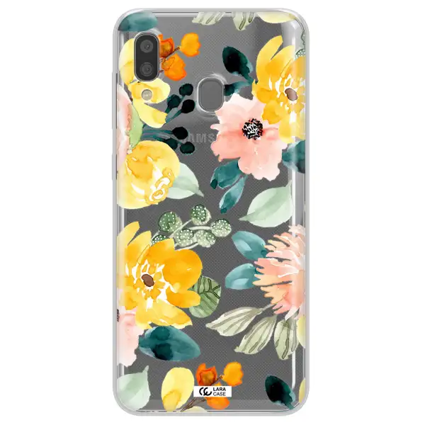 Watercolor Flowers Samsung A20 Clear TPU Case