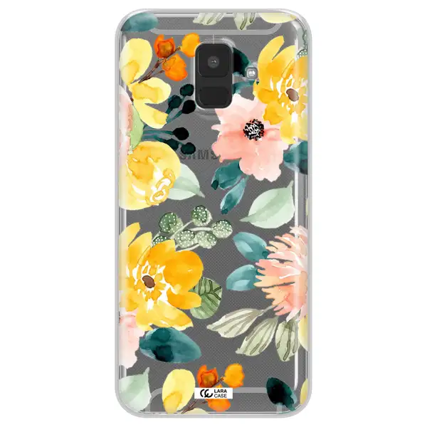 Watercolor Flowers Samsung A6 Clear TPU Case