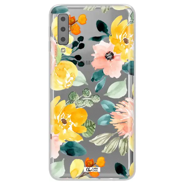 Watercolor Flowers Samsung A7 2018 Clear TPU Case
