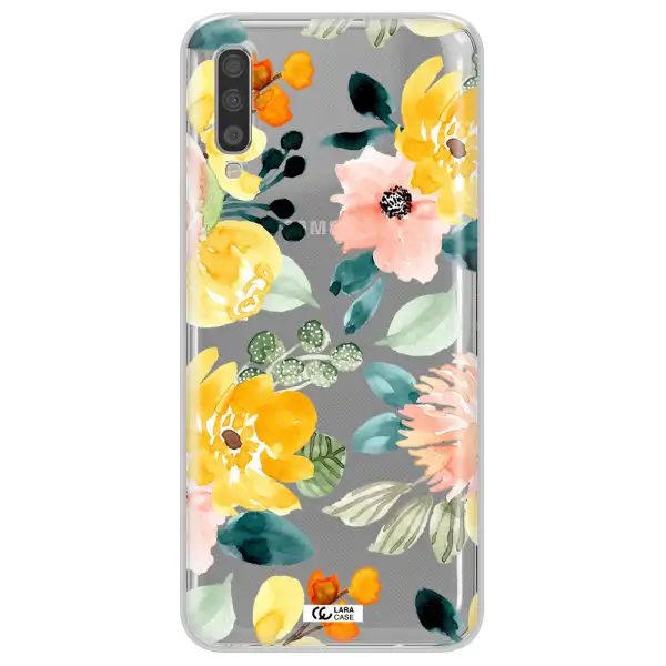 Watercolor Flowers Samsung A70 Clear TPU Case