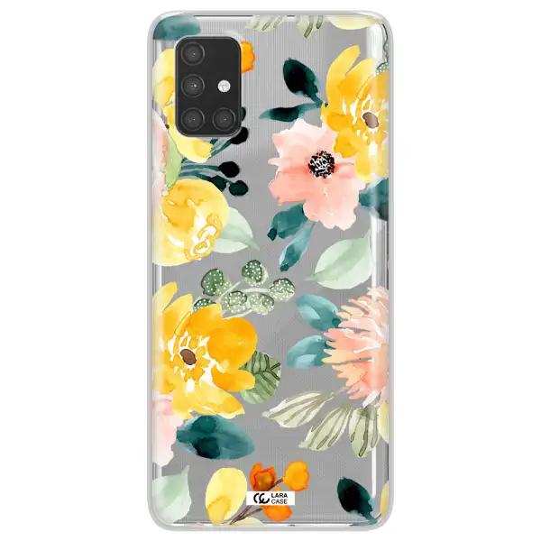 Watercolor Flowers Samsung A71 Clear TPU Case