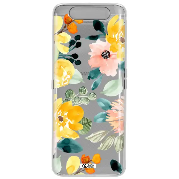 Watercolor Flowers Samsung A80 Clear TPU Case