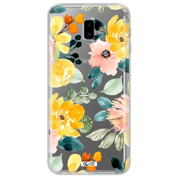 Watercolor Flowers Samsung J6 Plus Clear TPU Case
