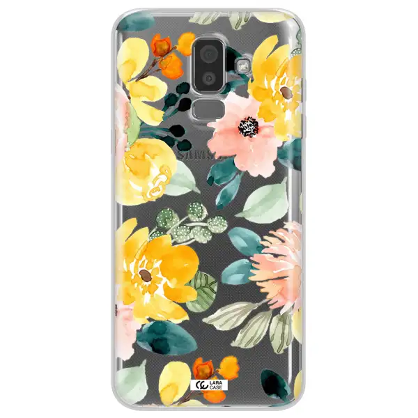 Watercolor Flowers Samsung J8 Clear TPU Case