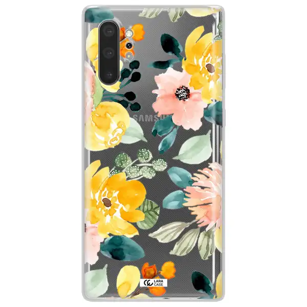Watercolor Flowers Samsung Note 10 Plus Clear TPU Case