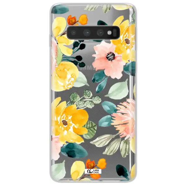 Watercolor Flowers Samsung S10 Clear TPU Case