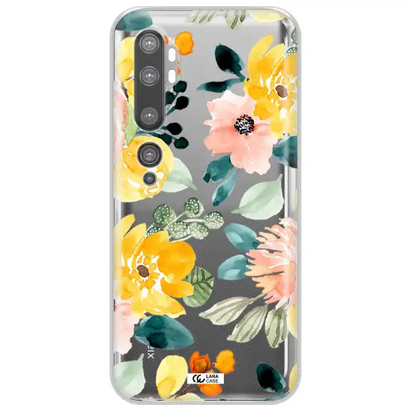 Watercolor Flowers Xiaomi Mi Note 10 Clear TPU Case