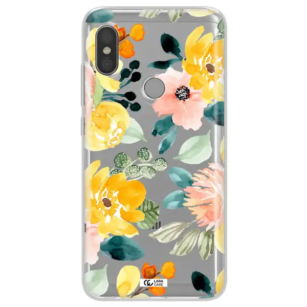 Watercolor Flowers Xiaomi Redmi Note 6 Pro Clear TPU Case