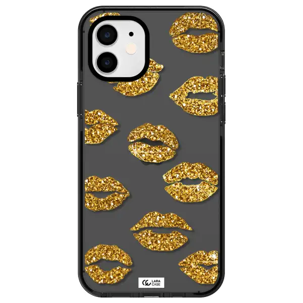 Glitter Lips Apple iPhone 11 impact Smoke Black Case
