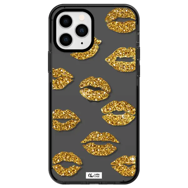 Glitter Lips Apple iPhone 11 pro impact Smoke Black Case