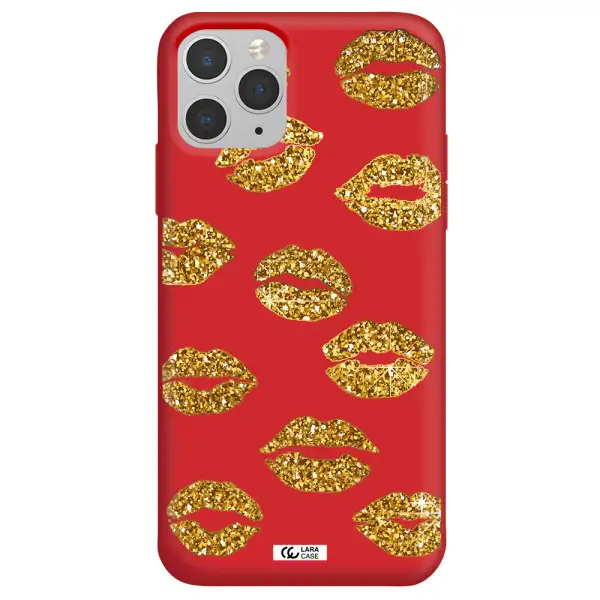 Glitter Lips Apple iPhone 11 pro max Silicone Imperial Red Case