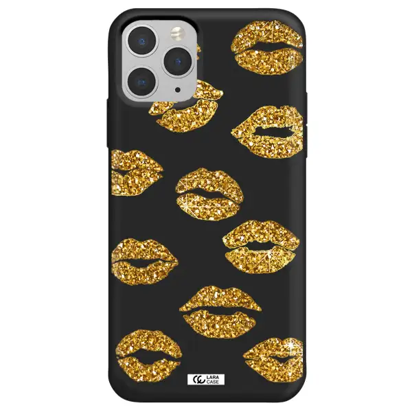 Glitter Lips Apple iPhone 11 pro Silicone black Case