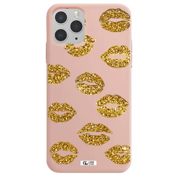 Glitter Lips Apple iPhone 11 pro Silicone pastel pink Case