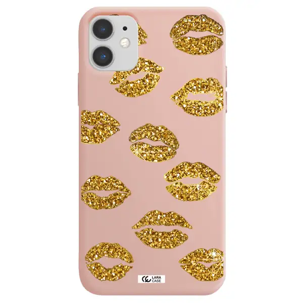 Glitter Lips Apple iPhone 11 Silicone pastel pink Case