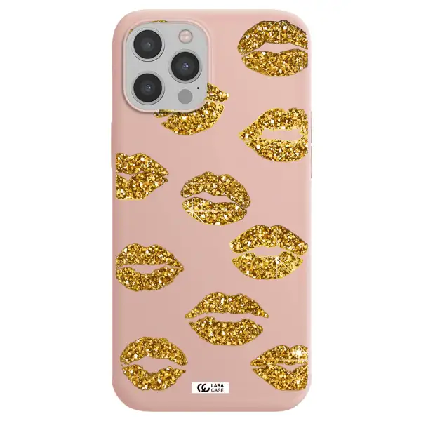 Glitter Lips Apple iPhone 12 pro max Silicone pastel pink Case