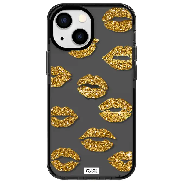 Glitter Lips Apple iPhone 13 mini impact Smoke Black Case
