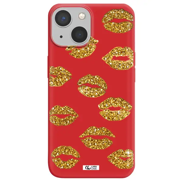 Glitter Lips Apple iPhone 13 mini Silicone Imperial Red Case