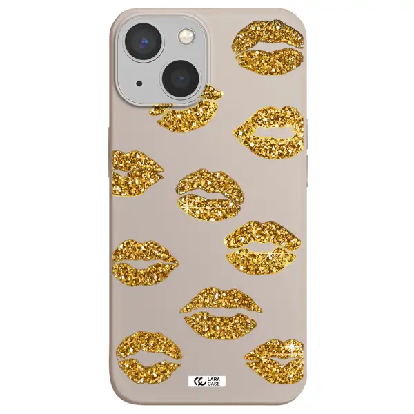 Glitter Lips Apple iPhone 13 mini Silicone Stone Case