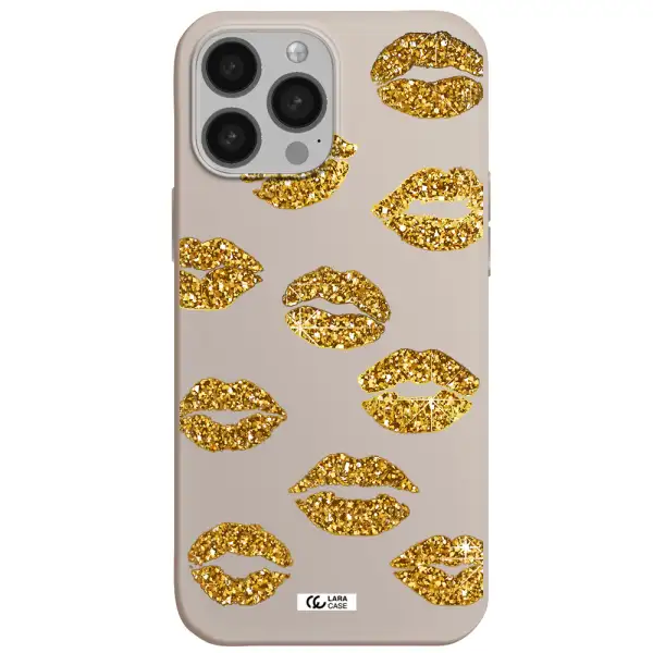 Glitter Lips Apple iPhone 13 Pro Silicone Stone Case