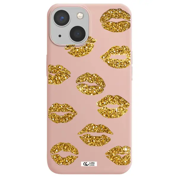Glitter Lips Apple iPhone 13 Silicone pastel pink Case