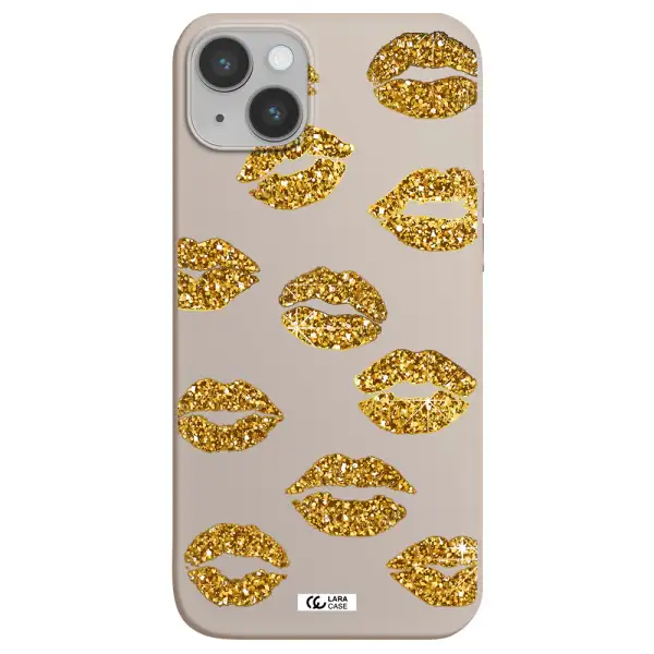 Glitter Lips Apple iPhone 14 plus Silicone Stone Case