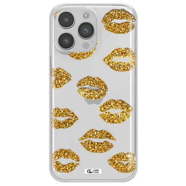 Glitter Lips Apple iPhone 14 pro Clear TPU Case