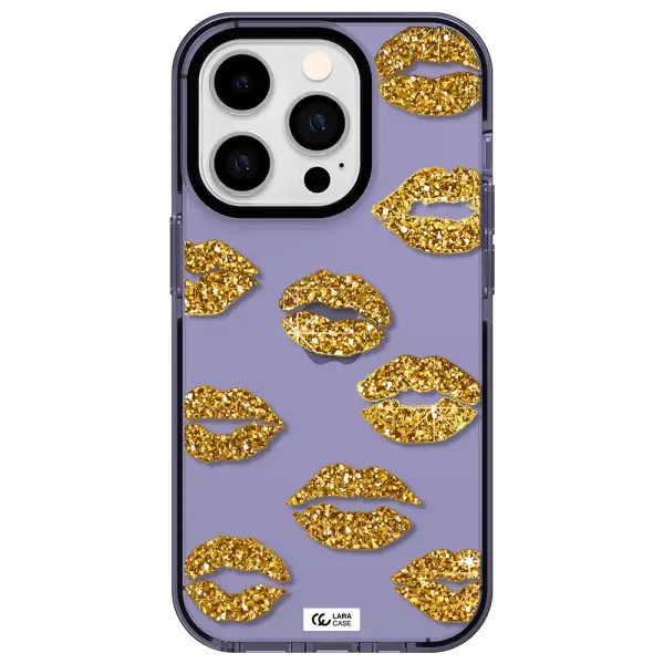 Glitter Lips Apple iPhone 14 pro impact Lilac Case
