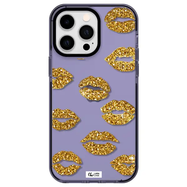 Glitter Lips Apple iPhone 14 pro max impact Lilac Case