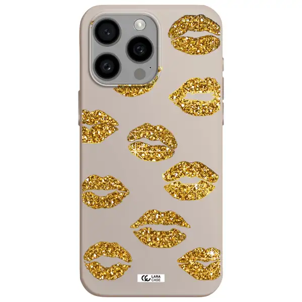 Glitter Lips Apple Iphone 15 Pro max Silicone Stone Case