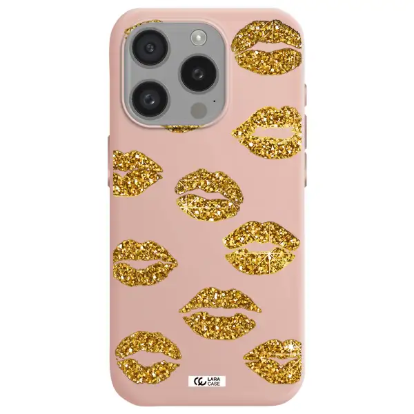 Glitter Lips Apple Iphone 15 Pro Silicone Pastel Pink Case