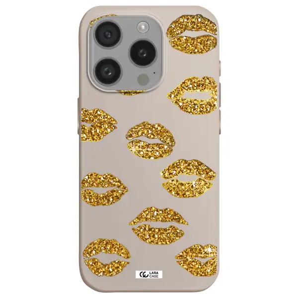 Glitter Lips Apple Iphone 15 Pro Silicone Stone Case
