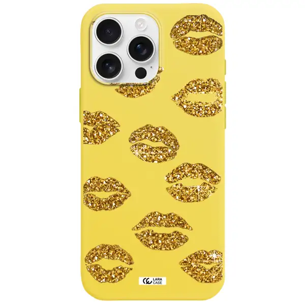 Glitter Lips Apple Iphone 16 Pro Max Silicone Canary Yellow Case