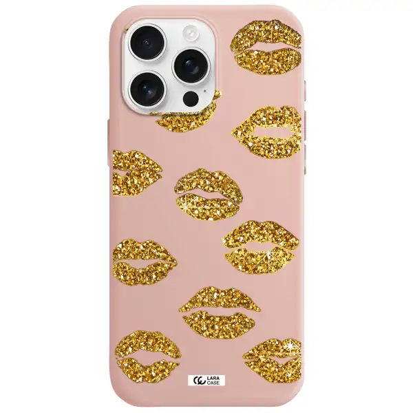 Glitter Lips Apple Iphone 16 Pro Max Silicone Pastel Pink Case