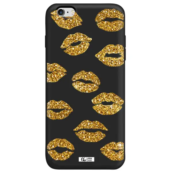 Glitter Lips Apple iPhone 6 plus Silicone black Case