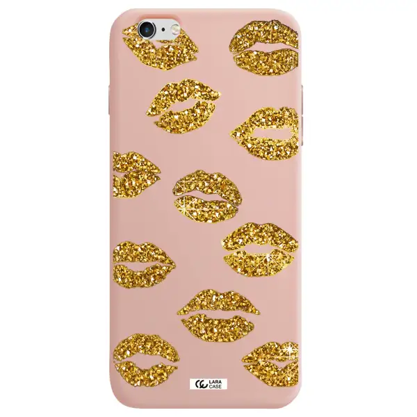 Glitter Lips Apple iPhone 6 plus Silicone pastel pink Case