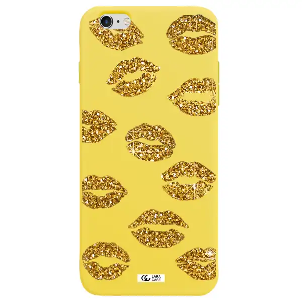 Glitter Lips Apple iPhone 6 s plus Silicone canary yellow Case