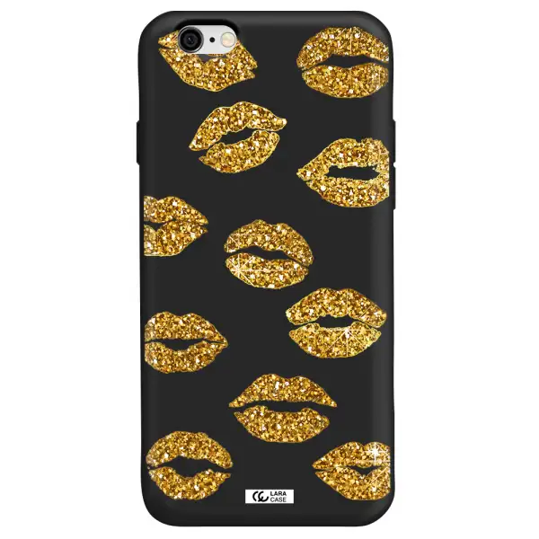 Glitter Lips Apple iPhone 6 Silicone black Case