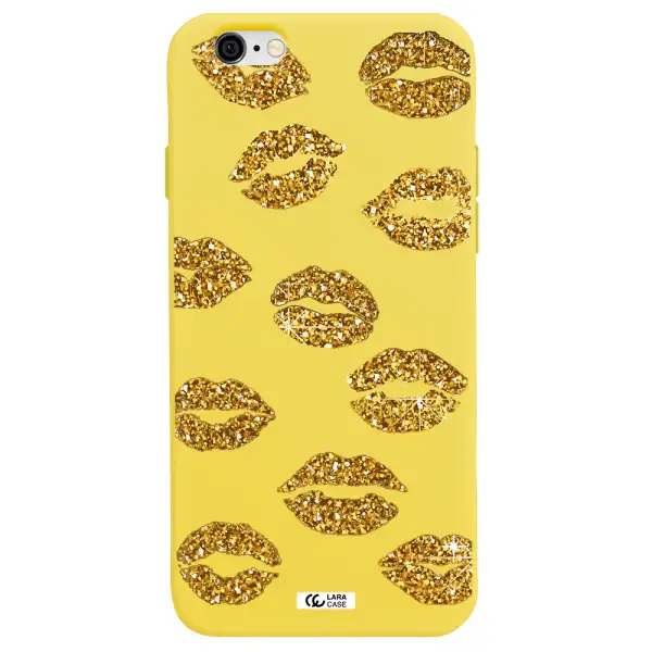 Glitter Lips Apple iPhone 6 Silicone canary yellow Case
