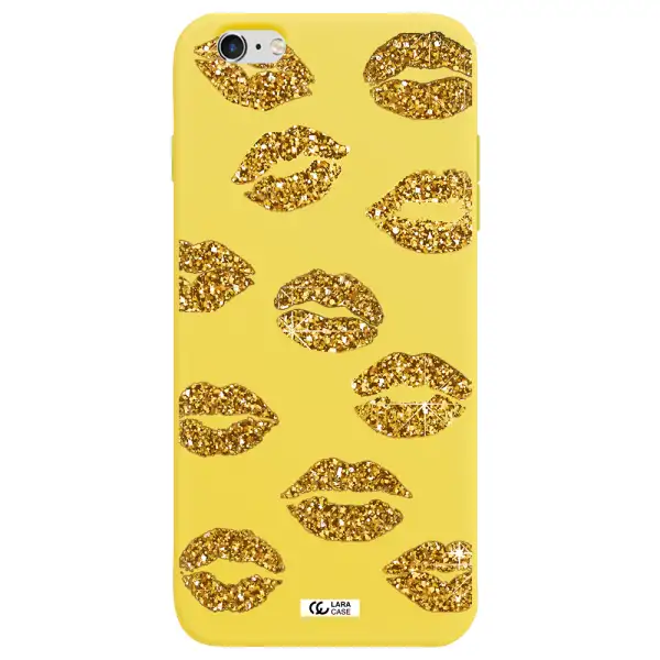 Glitter Lips Apple iPhone 6S Silicone canary yellow Case