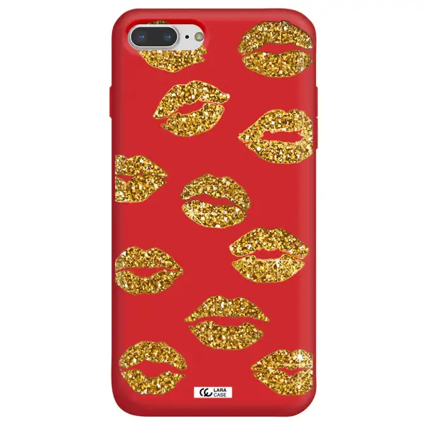 Glitter Lips Apple iPhone 7 plus Silicone Imperial Red Case