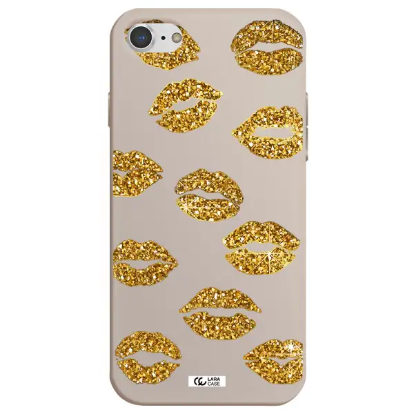 Glitter Lips Apple iPhone 7 Silicone Stone Case