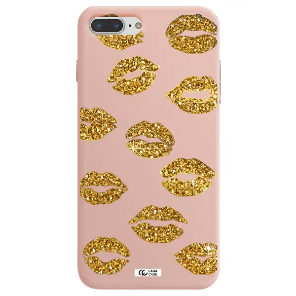 Glitter Lips Apple iPhone 8 plus Silicone pastel pink Case
