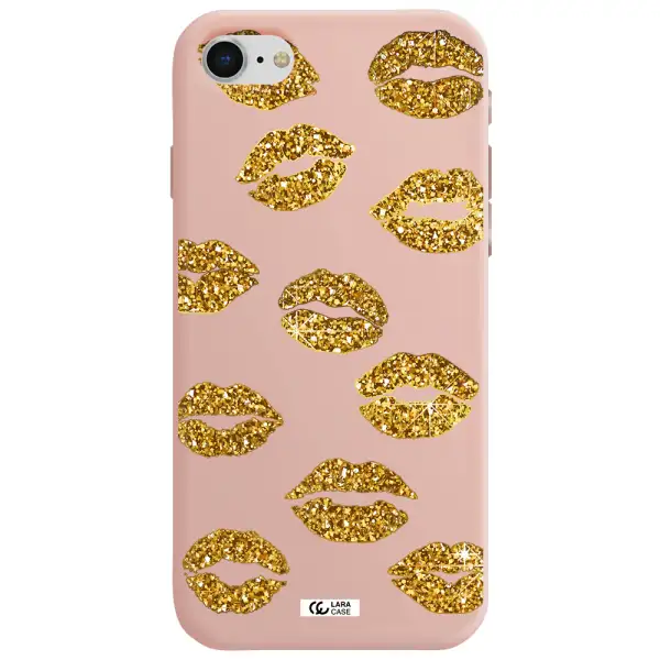Glitter Lips Apple iPhone se 2020 Silicone pastel pink Case