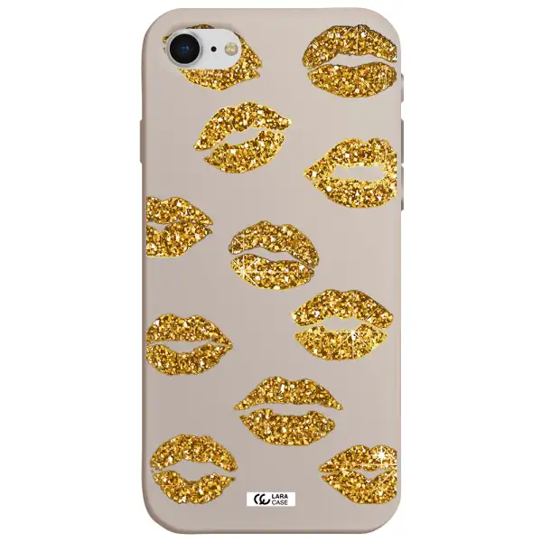 Glitter Lips Apple iPhone se 2020 Silicone Stone Case