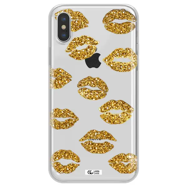 Glitter Lips Apple iPhone XS max Clear TPU Case
