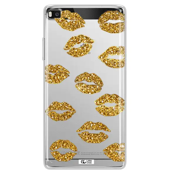 Glitter Lips Huawei P8 Clear TPU Case